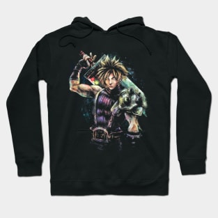 Epic Cloud Strife Final Fantasy VII portrait Hoodie